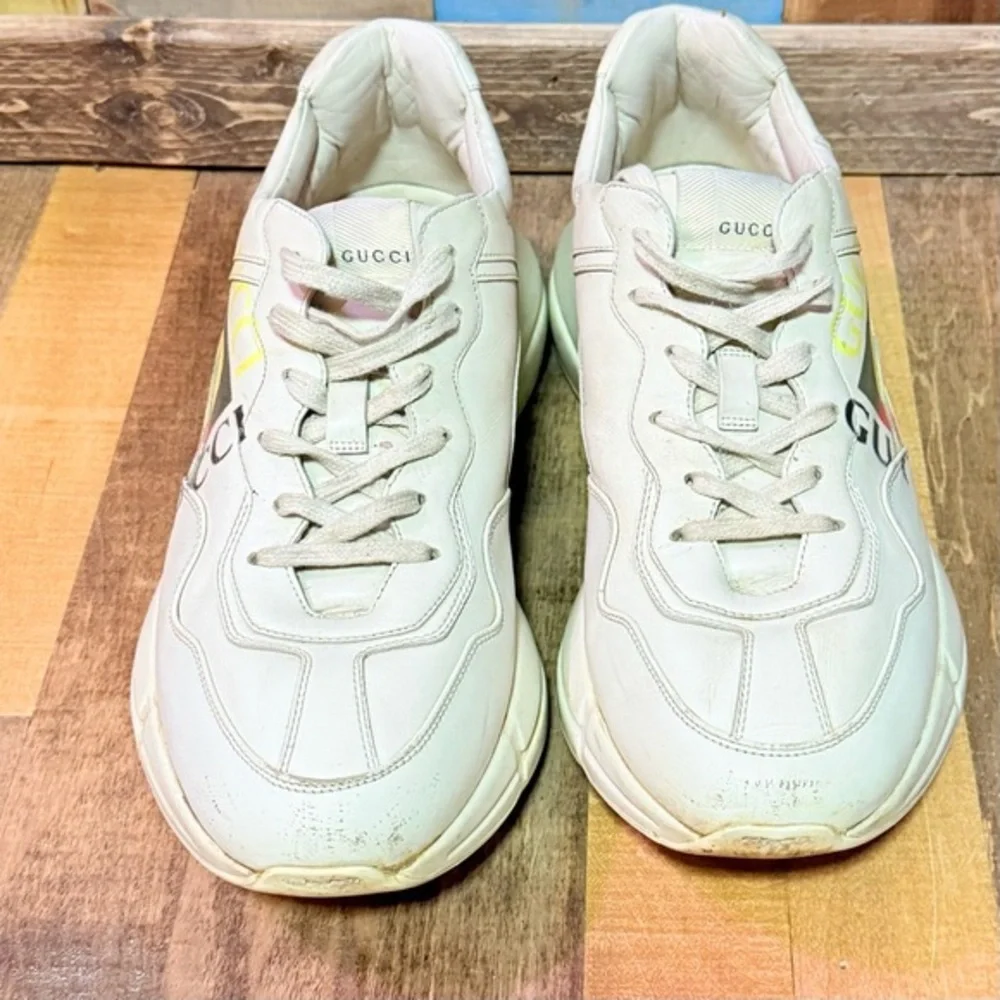 Gucci Rhyton Leather Sneaker “Vintage Logo” – White (Men’s 10) Authenticated
